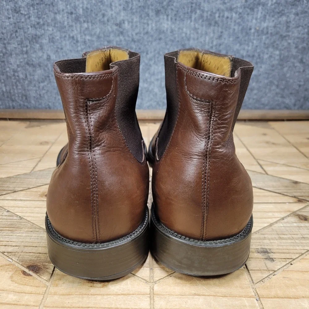 Salvatore Ferragamo Mens 13 D Brown Leather Chelsea‎ Boots Dress Shoes
